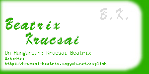 beatrix krucsai business card